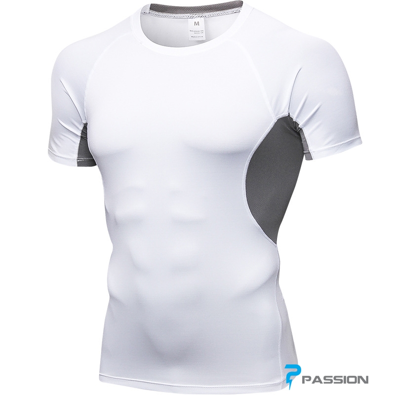 Áo gym nam ôm body chất thun cotton lạnh A301 (màu trắng)
