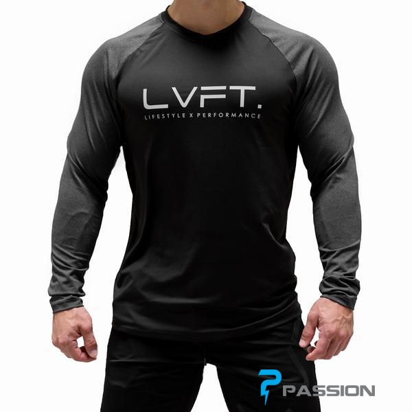 Áo body tập gym nam tay dài LVFT A319 (đen)