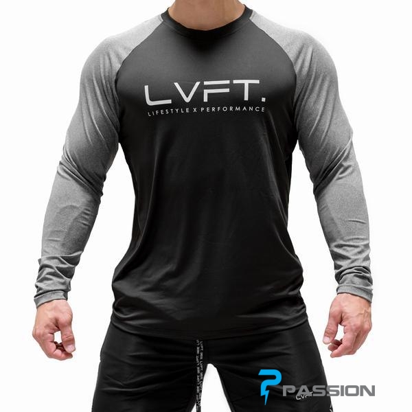 Áo body tập gym nam tay dài LVFT A319 (đen xám)