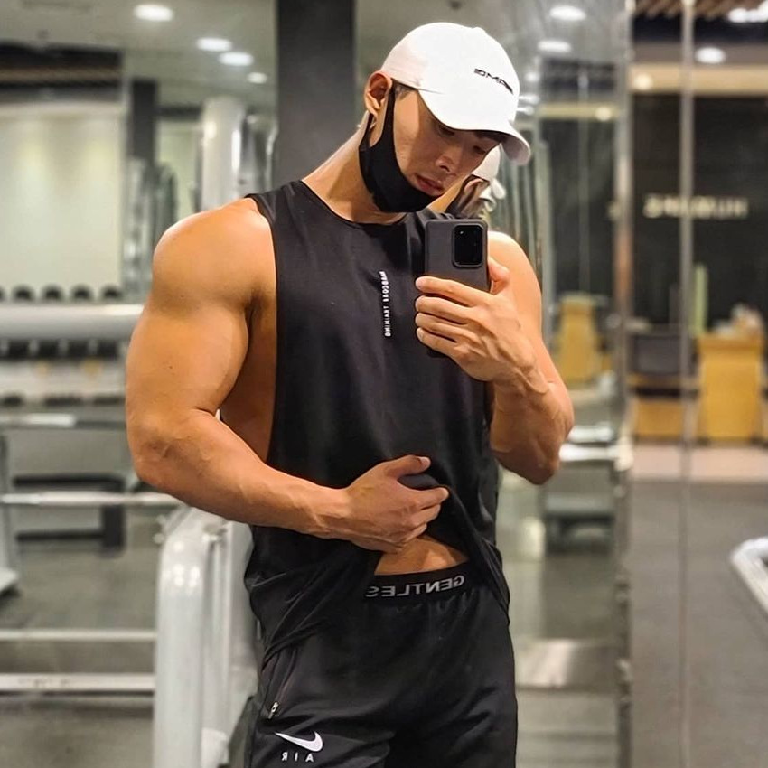 Áo tanktop tập gym nam A691 (Đen)