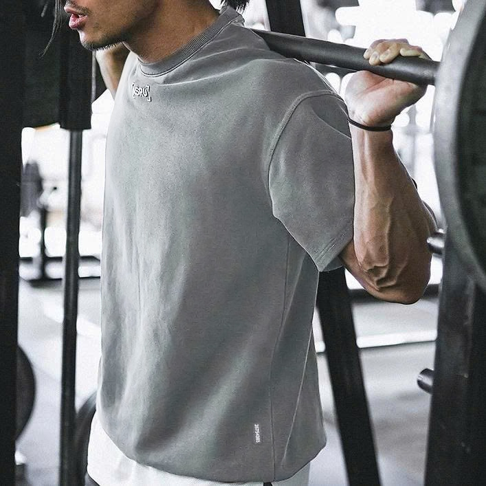 Áo thun oversize tập gym nam ASRV A622 (Xám)