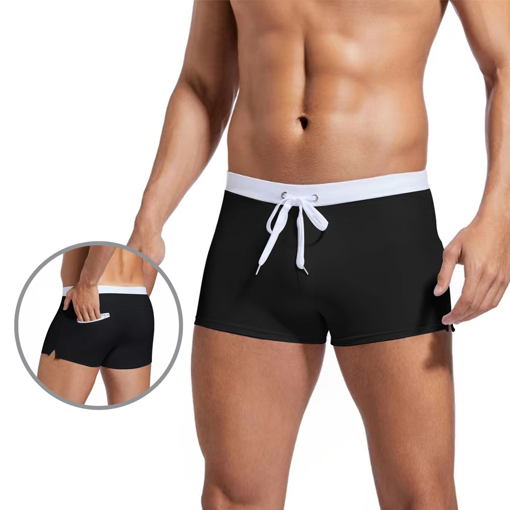 Quần bơi nam, quần đi biển nam dáng boxer có túi sau QB48